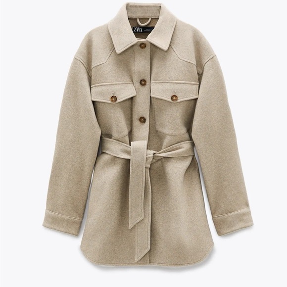 Zara belted overshirt/shacket - Picture 5 of 10